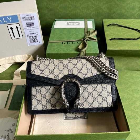 luxury Dionysus GG Supreme Beige and Blue - 28x18x9cm