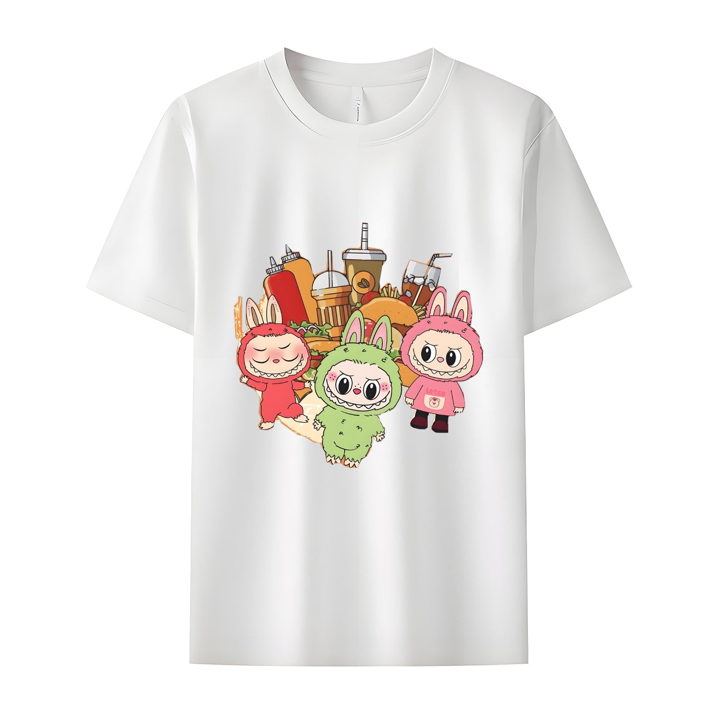 Cute Labubu The Monsters Crew Neck T-Shirt For Labubu Lover