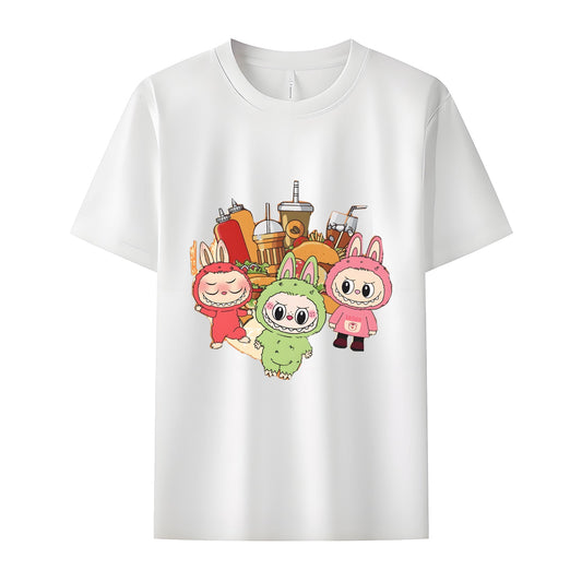 Cute Labubu The Monsters Crew Neck T-Shirt For Labubu Lover