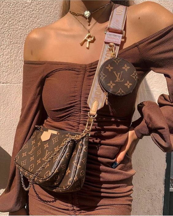 Luxury Multi-Pochette Bag in pink