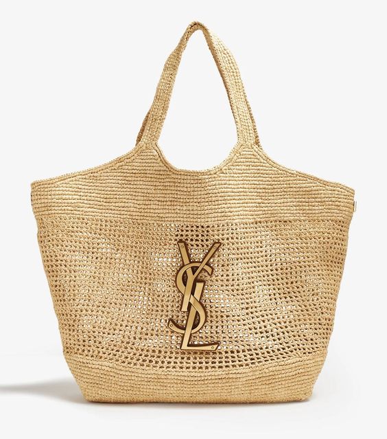 SAINT LAURENT luxury Raffia Icare Tote Bag