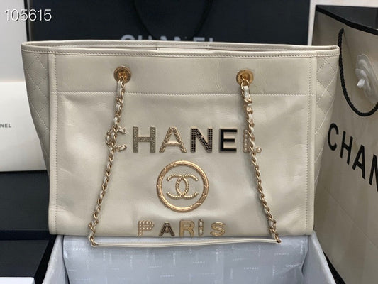 luxury Shopping 40 White Leather 40x31x21cm