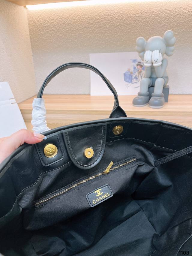 luxury Deauville em Couro Preta Italiana Bag