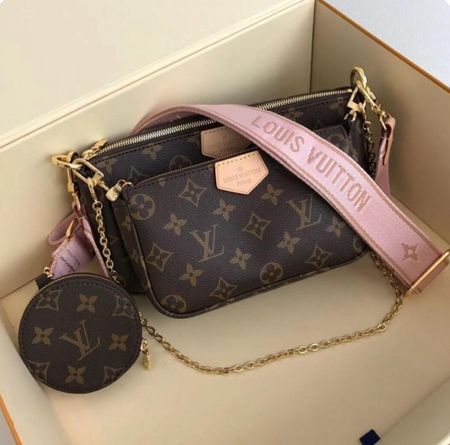 Luxury Multi-Pochette Bag in pink