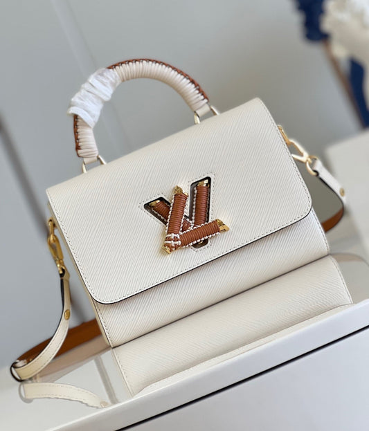 Luxury Twist MM Epi Bag White Quartz - 23 x 17 x 9.5 cm