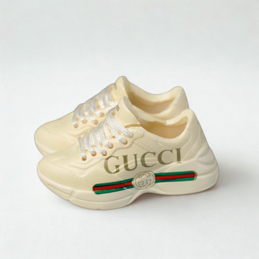 Labubu GG Inspired Logo Trainers - Cream