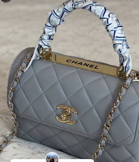 luxury Trendy CC Flap Bags-Blue