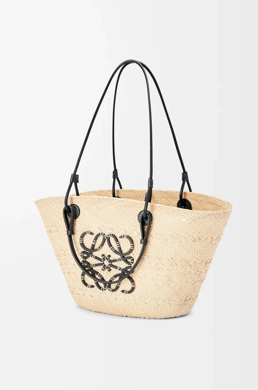 Luxurious Palm Leaf and Natural Tan Basket