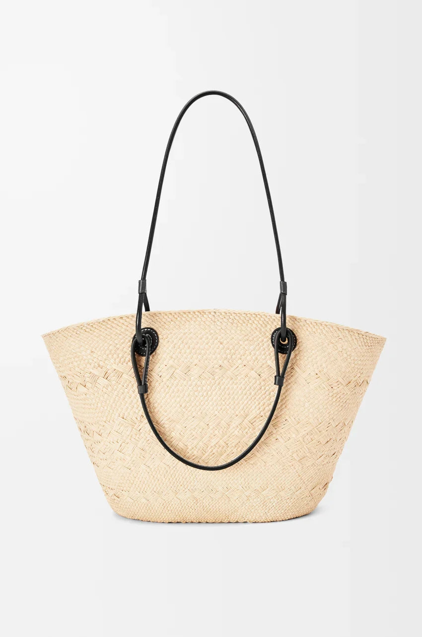 Luxurious Palm Leaf and Natural Tan Basket
