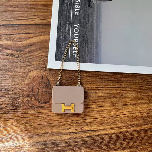 Labubu Mini Constance Bag - Taupe with Gold Accent