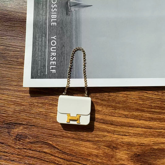 Labubu Mini Constance Bag - White with Gold Accent