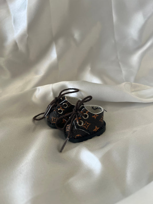 Labubu L.V. Inspired Mini Boots - Brown Monogram