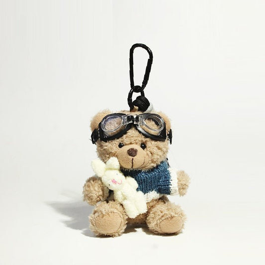 Bunny-holdende Aviator Teddy Bag Charm