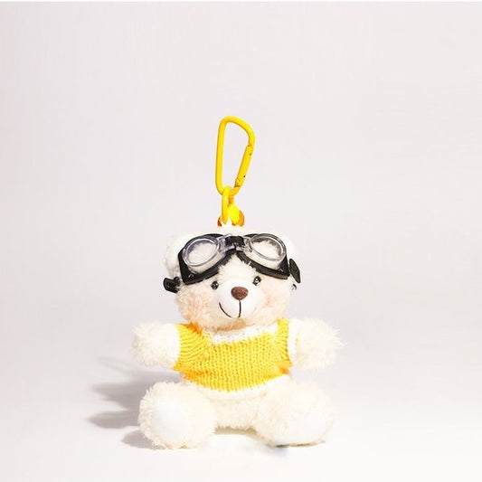 Gul sweater aviator bear taske charme