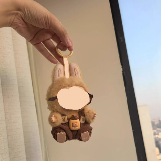 Bear Overalls with Glasses Have a Seat Labubo Doll Clothes Macaron Clothes for Labubo Keychain Labubo Clothes 17cm Labubo Clothing