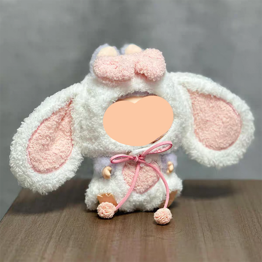Cute Labubo Outfits White Bunny Suit Accessories Fashion Labubo Outfit Keychain Labubo Clothing