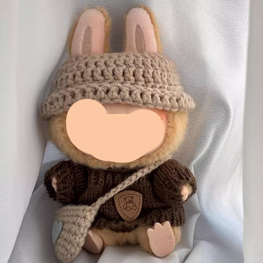 Labubo Outfits Crochet Set + Sweater Accessories Fashion Labubo Outfit Keychain Labubo Clothing