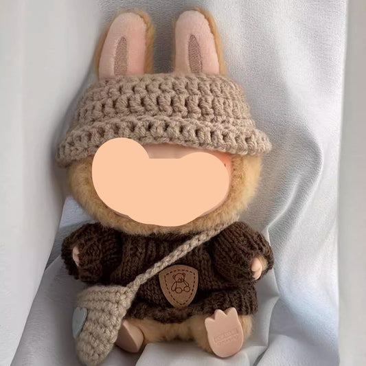 Labubo Outfits Crochet Set + Sweater Accessories Fashion Labubo Outfit Keychain Labubo Clothing