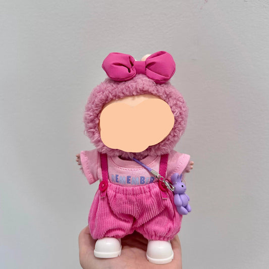 Labubo Clothes Pink overalls 17cm Labubo Clothing Have a Seat Labubo Doll Clothes