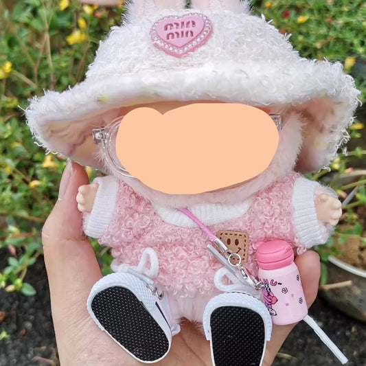 Labubo Outfits Pink Sweater + Winter Hat Accessories Fashion Labubo Outfit Keychain Labubo Clothing