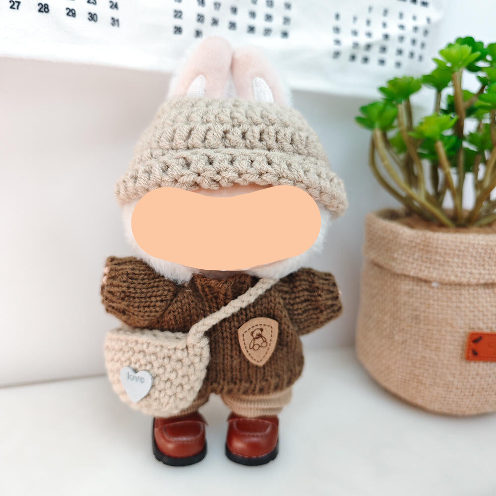 Labubo Outfits Crochet Set + Sweater Accessories Fashion Labubo Outfit Keychain Labubo Clothing