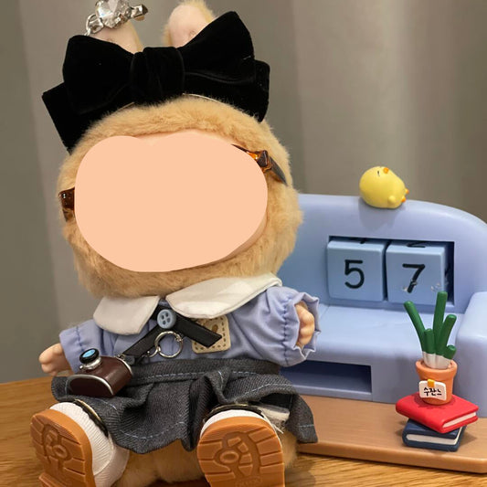 Labubo Clothes Blue JK skirt suit Keychain Labubo Clothing Labubo Labubo Doll Clothes