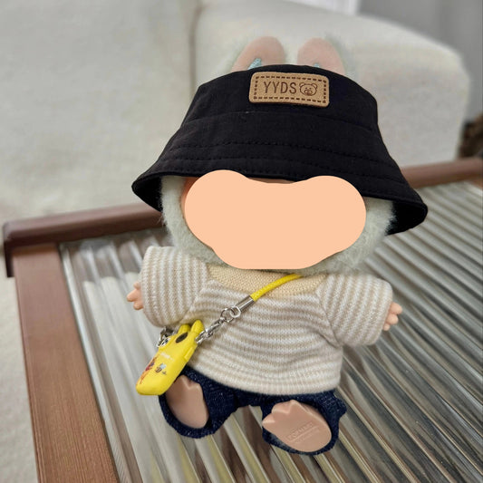 Spring Labubo Outfits Beige Shirt + Jeans Accessories Fashion Labubo Outfit Keychain Labubo Clothing