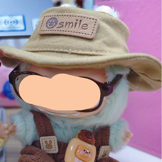 Bear Overalls with Glasses Hat Have a Seat Labubo Doll Clothes Macaron Clothes for Labubo Keychain Labubo Clothes 17cm Labubo Clothing