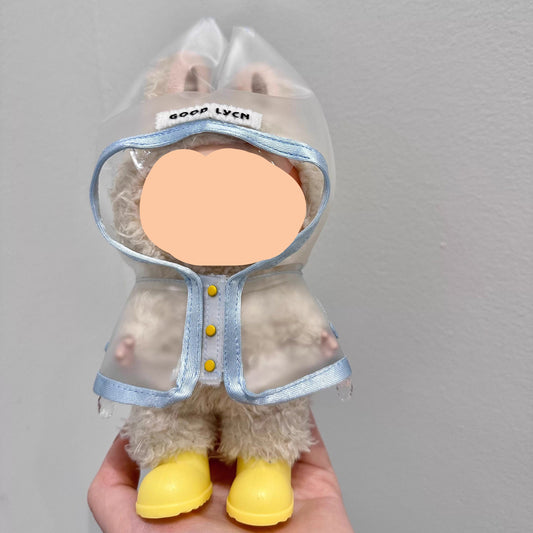 Raincoat + yellow rain boots Keychain Labubo Clothes Labubo Clothing Macaron Clothes for Labubo