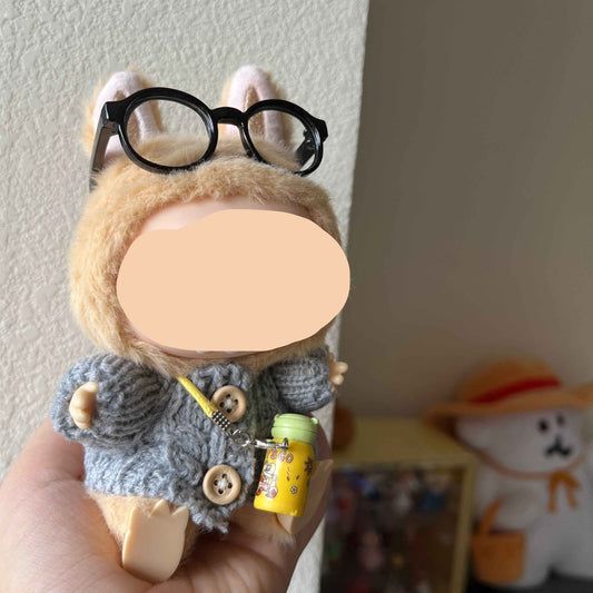 Cardigan Macaron Clothes for Labubo with Bottle Have a Seat Labubo Doll Clothes With Bottle Fashion Keychain Labubo Clothes 17cm Labubo Clothing