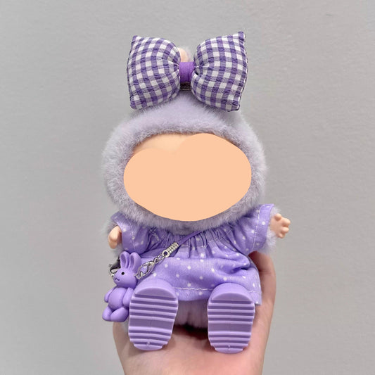 Labubo Clothes Purple Top + Hairbow Keychain Labubo Clothing Labubo Labubo Doll Clothes