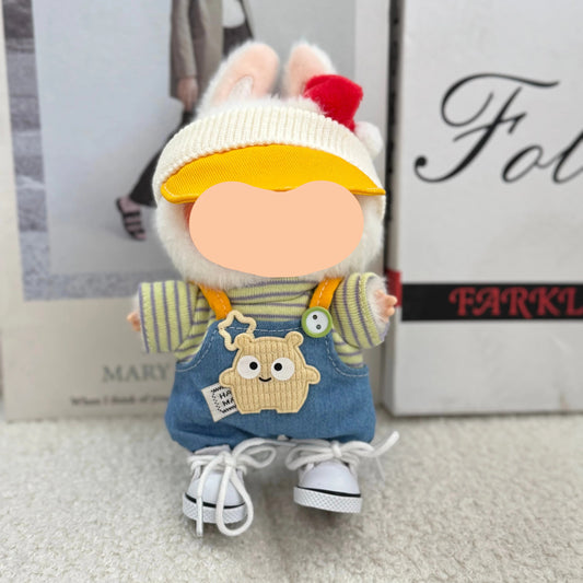 Fall Labubo Outfits Monster Overalls with Hat Accessories Fashion Labubo Outfit Keychain Labubo Clothing