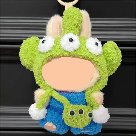 Cute Labubo Outfits Green Three-eyed Alien Suit Accessories Fashion Labubo Outfit Keychain Labubo Clothing