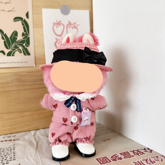 Fall Labubo Outfits Pink Suit + Hat Accessories Fashion Labubo Outfit Keychain Labubo Clothing