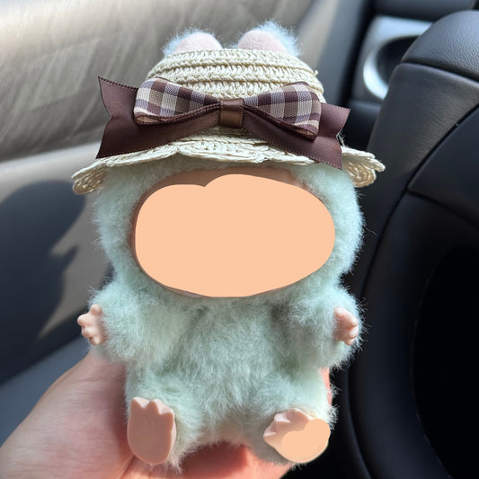 Plaided Bow Straw Hat Labubo Clothes Keychain Labubo Clothing Labubo Keychain Labubo Clothing