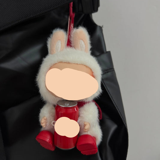Cola Overalls Keychain Red boots Labubo Clothes 17cm Labubo Clothing Have a Seat Labubo Doll Clothes