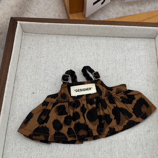 Leopard Print Dress Keychain Labubo Clothes 17cm Labubo Clothing