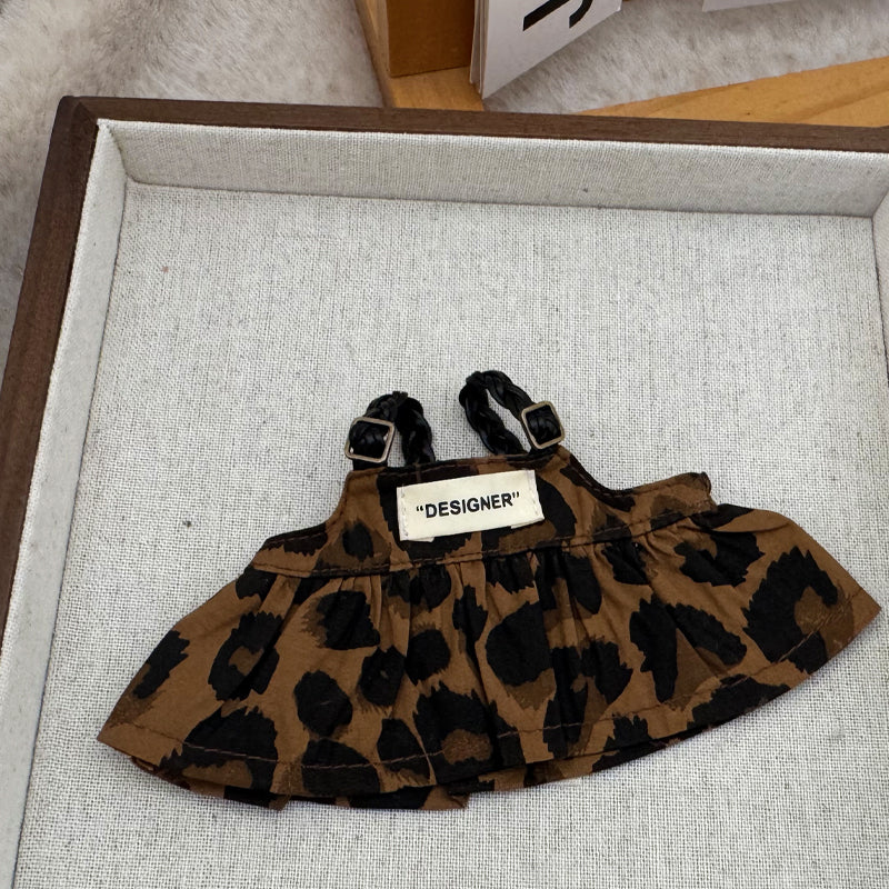 Leopard Print Skirt Have a Seat Labubo Doll Clothes
