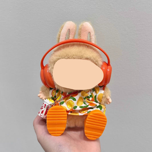 Macaron Clothes for Labubo Orange Shirt Have a Seat Labubo Doll Clothes Fashion Keychain Labubo Clothes 17cm Labubo Clothing