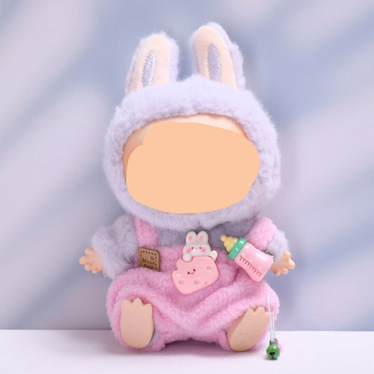 Have a Seat Labubo Doll Clothes 17cm Labubo Clothing Pink Overalls Macaron Clothes for Labubo Keychain Labubo Clothes