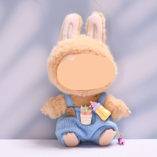 Have a Seat Labubo Doll Clothes 17cm Labubo Clothing Blue Overalls Macaron Clothes for Labubo Keychain Labubo Clothes