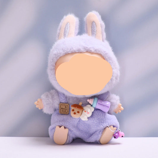 Have a Seat Labubo Doll Clothes 17cm Labubo Clothing Purple Overalls Macaron Clothes for Labubo Keychain Labubo Clothes