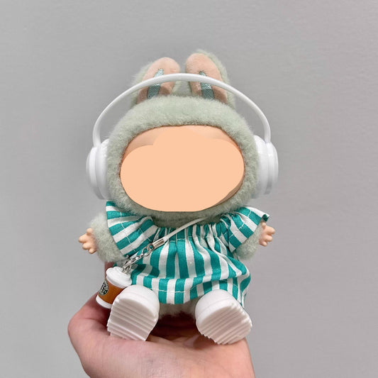 Labubo Clothes Green Top + Headphone Keychain Labubo Clothing Labubo Labubo Doll Clothes