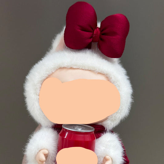 Keychain Labubo Clothes Red Bow 17cm Labubo Clothing Have a Seat Labubo Doll Clothes