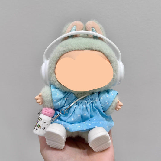 Labubo Clothes Blue Spotted Shirt + Headphone Keychain Labubo Clothing Labubo Labubo Doll Clothes