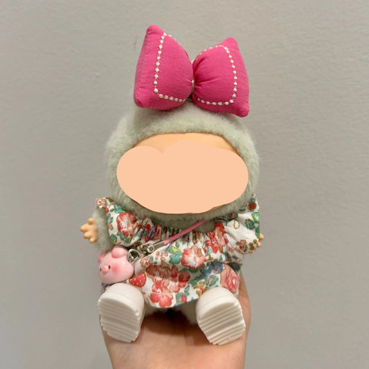 Labubo Clothes Floral Shirt + Hairbow Keychain Labubo Clothing Labubo Labubo Doll Clothes