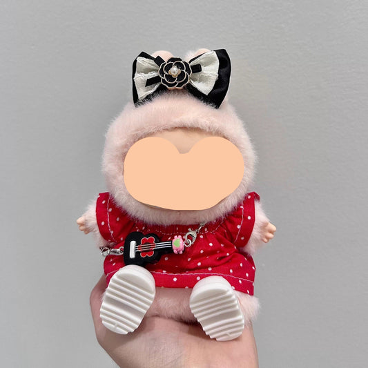 Labubo Clothes Red Spotted Shirt + Hairbow Keychain Labubo Clothing Labubo Labubo Doll Clothes