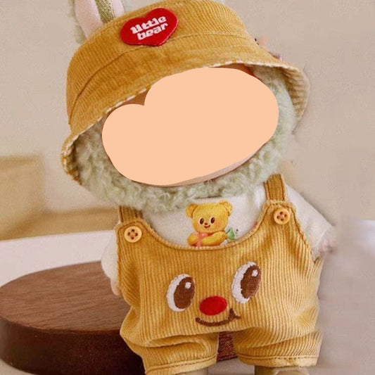 Labubo Outfits Brown Overalls + Hat Accessories Fashion Keychain Labubo Clothing Labubo Outfit