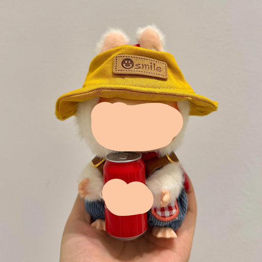 Have a Seat Labubo Doll Clothes Blue Corduroy Overalls + Hat 17cm Labubo Clothing Keychain Labubo Clothes Overalls