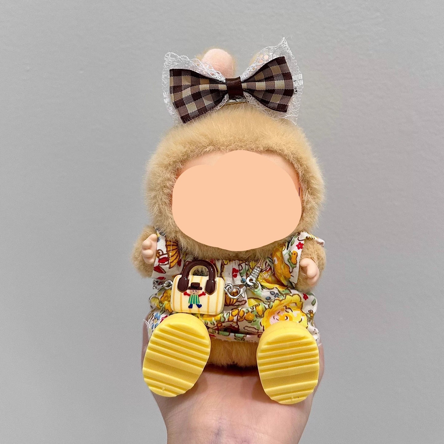 Labubo Outfits Floral Shirt + Hairbow Labubo Outfit Keychain Labubo Clothing Labubo Doll Clothes